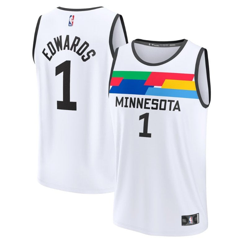 NBA Anthony Edwards Jersey - Minnesota Timberwolves - 2023 Fastbreak - City Edition - White 