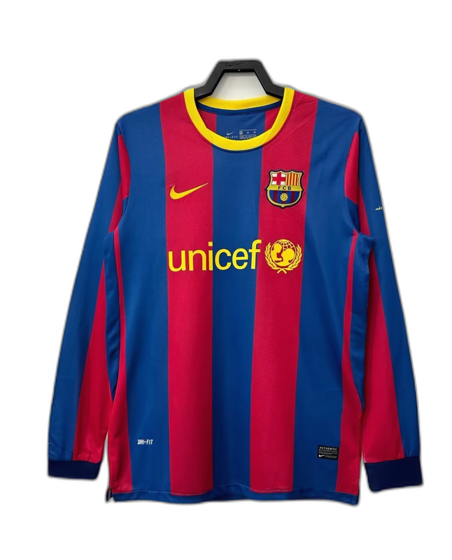 Barcelona 10/11 Home Shirt - Long Sleeve Retro Version
