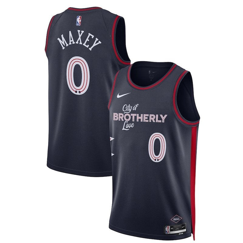 Tyrese Maxey - Philadelphia 76ers - 23/24 - Navy Blue - City Edition NBA Jersey